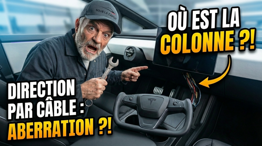 Comparaison artistique direction mécanique colonne acier vs Steer-by-Wire numérique volant Yoke