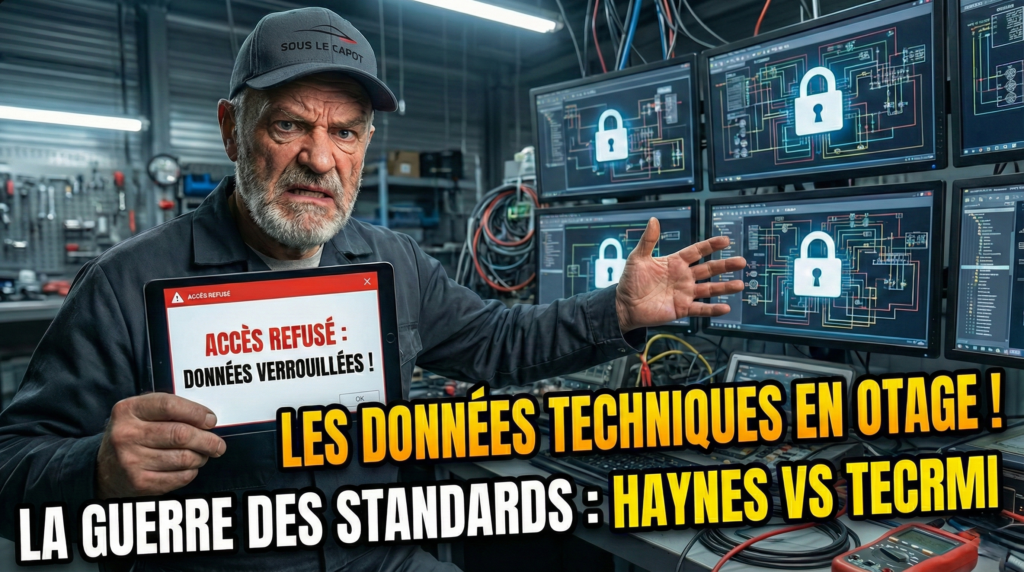 Comparaison flux données techniques auto : Haynes simplifié vs TecRMI industriel dans un atelier moderne