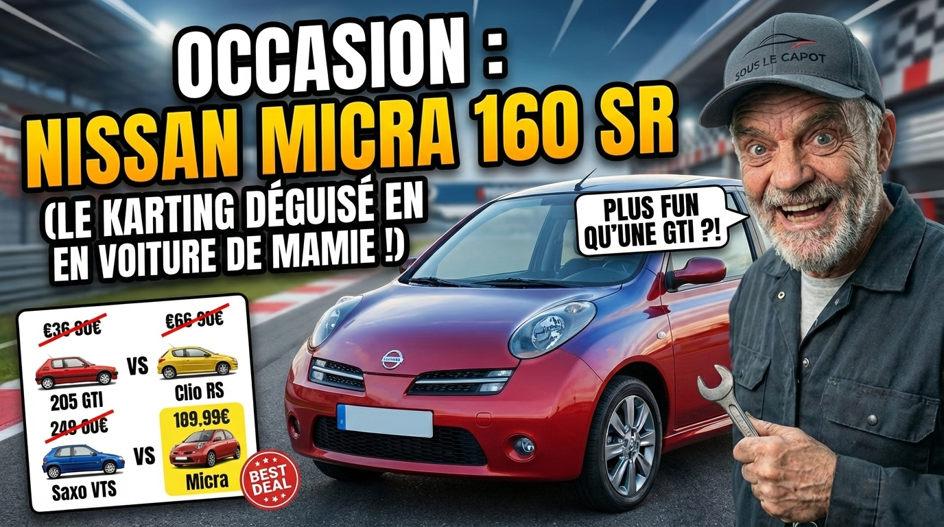 Nissan Micra 160 SR noire occasion sportive pas chère avec mécanicien