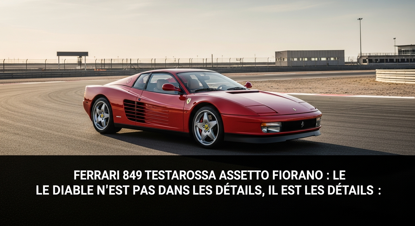 Sous les oripeaux scintillants de l'Assetto Fiorano, Ferrari promet l'extase en piste. Mais notre autopsie révèle une vérité bien plus sombre : les 'détails' tant vantés cachent-ils de futures avaries ou une dilution de l'ADN pur-sang ?